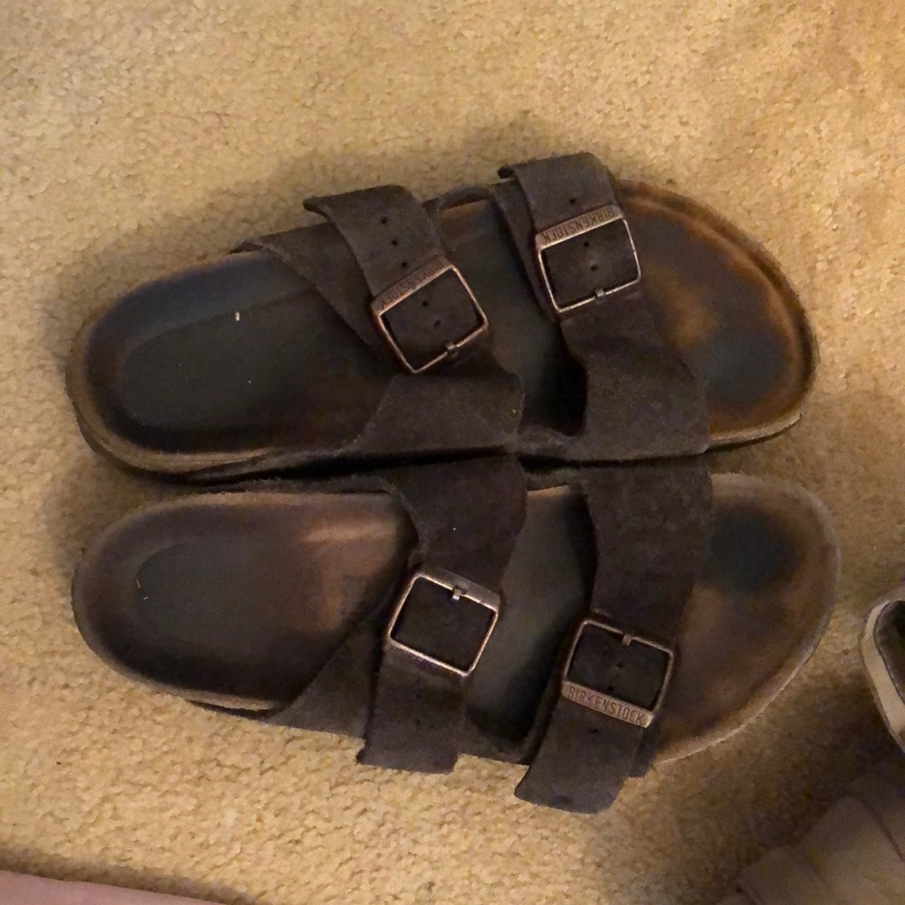 Brown leather birkinstocks